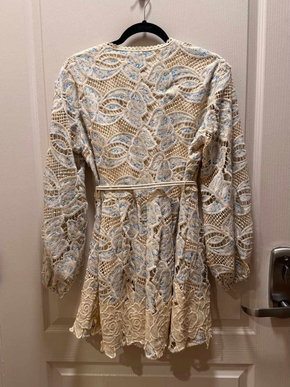 Elliatt Megan Long Sleeve Mini Dress Blue Multi Size Small $398 - Picture 6 of 7